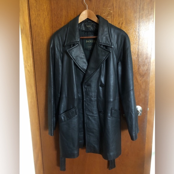 Vintage Danier Genuine Leather Jacket Black Made In Canada - Picture 1 of 3